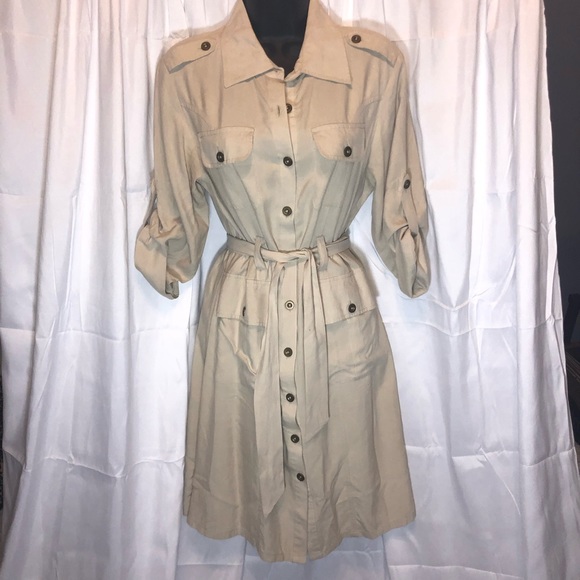 MG Silk Collection Dress Size M, Tan - Picture 1 of 6